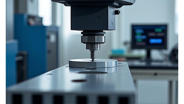 강도 시험기로 열처리된 부품을 검사하는 모습